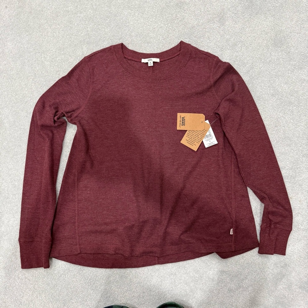 Vans Women's Long Sleeve Tee - Burgundy
